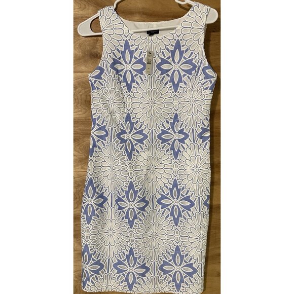 NWT Talbots Woman’s 4P Petite Floral Lined Shift Dress Sleeveless Lace $179 - Picture 1 of 11